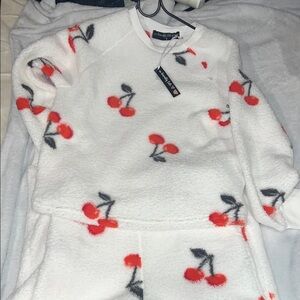 Cozy Cherry Print Pajama Set